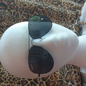 Ray-Ban aviator style polarized sunglasses, black